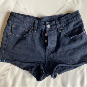 Levi’s 501 black denim shorts